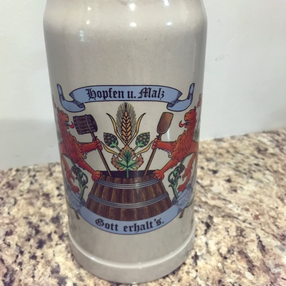 Vintage West German Gurz large stoneware beer liter 🍺 Stein - Picture 12 of 15